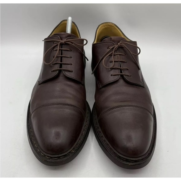 Heschung Brown Leather Stitched Lace-up Derby Shoes Mens Size‎ 12.5 - Picture 3 of 10